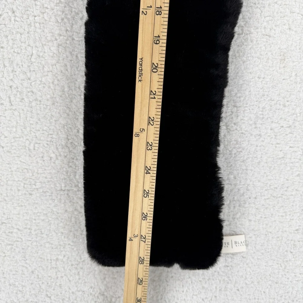 White House Black‎ Market Scarf Womens One Size Black Faux Fur Neck Warmer Wrap